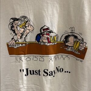 Vintage Just Say No to Crack Beer Adult Humor Tee Mens XL